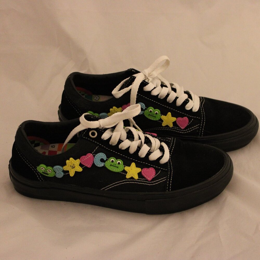 Vans Black Lace Up Pop Cush Canvas Sneakers  Womens 10.5 Mens 9